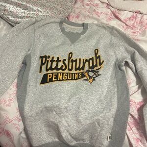 NHL Pittsburgh Penguins Gray and Gold Crewneck Sweater